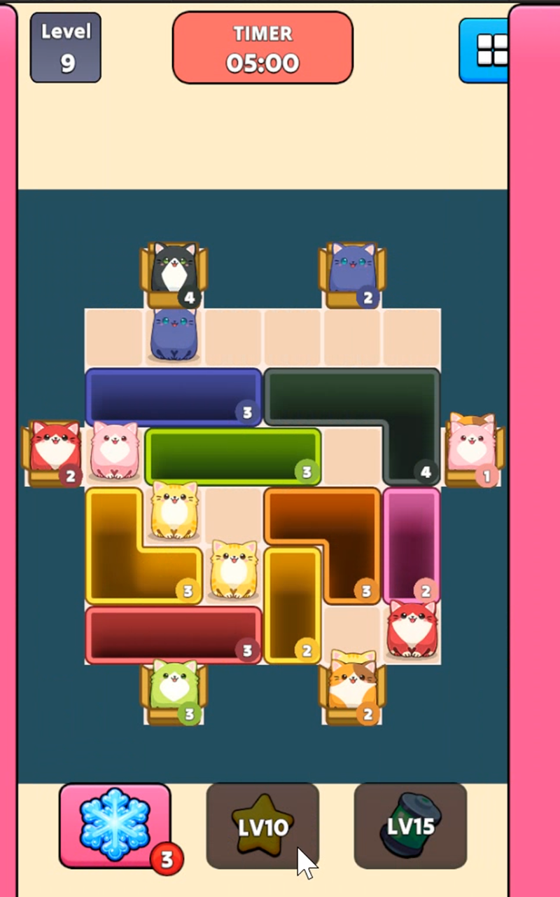 Puzzle level with colorful blocks